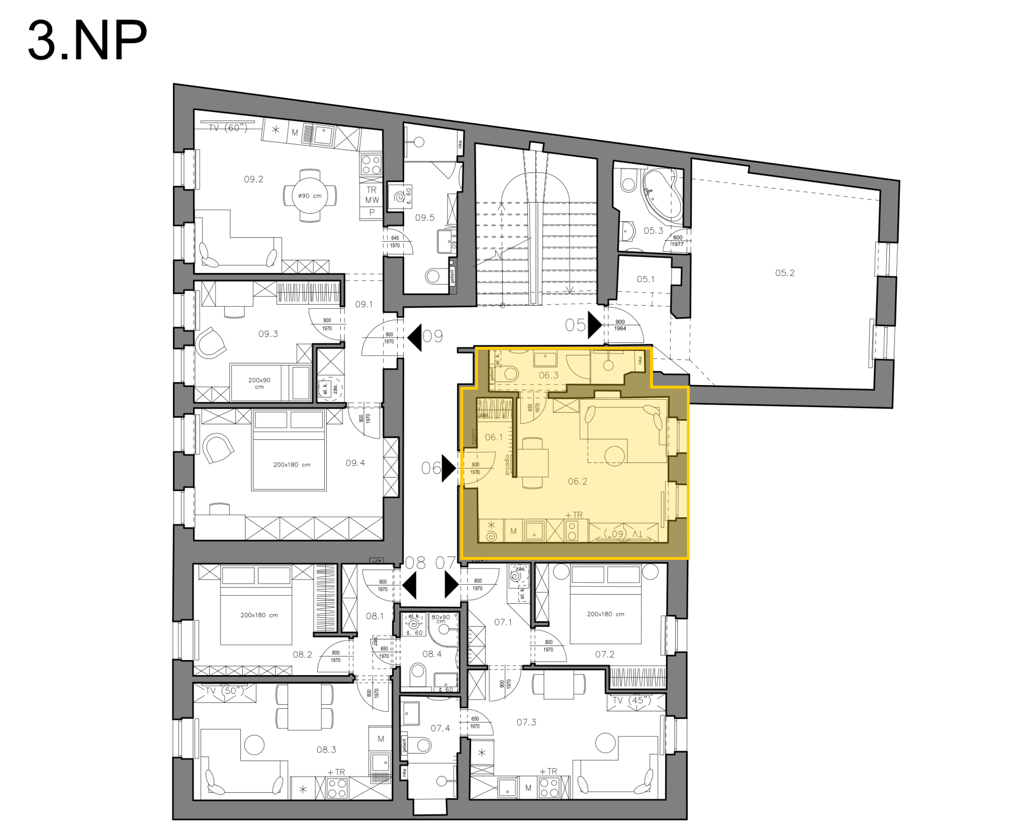 Byt 6 — umístění v 3.NP