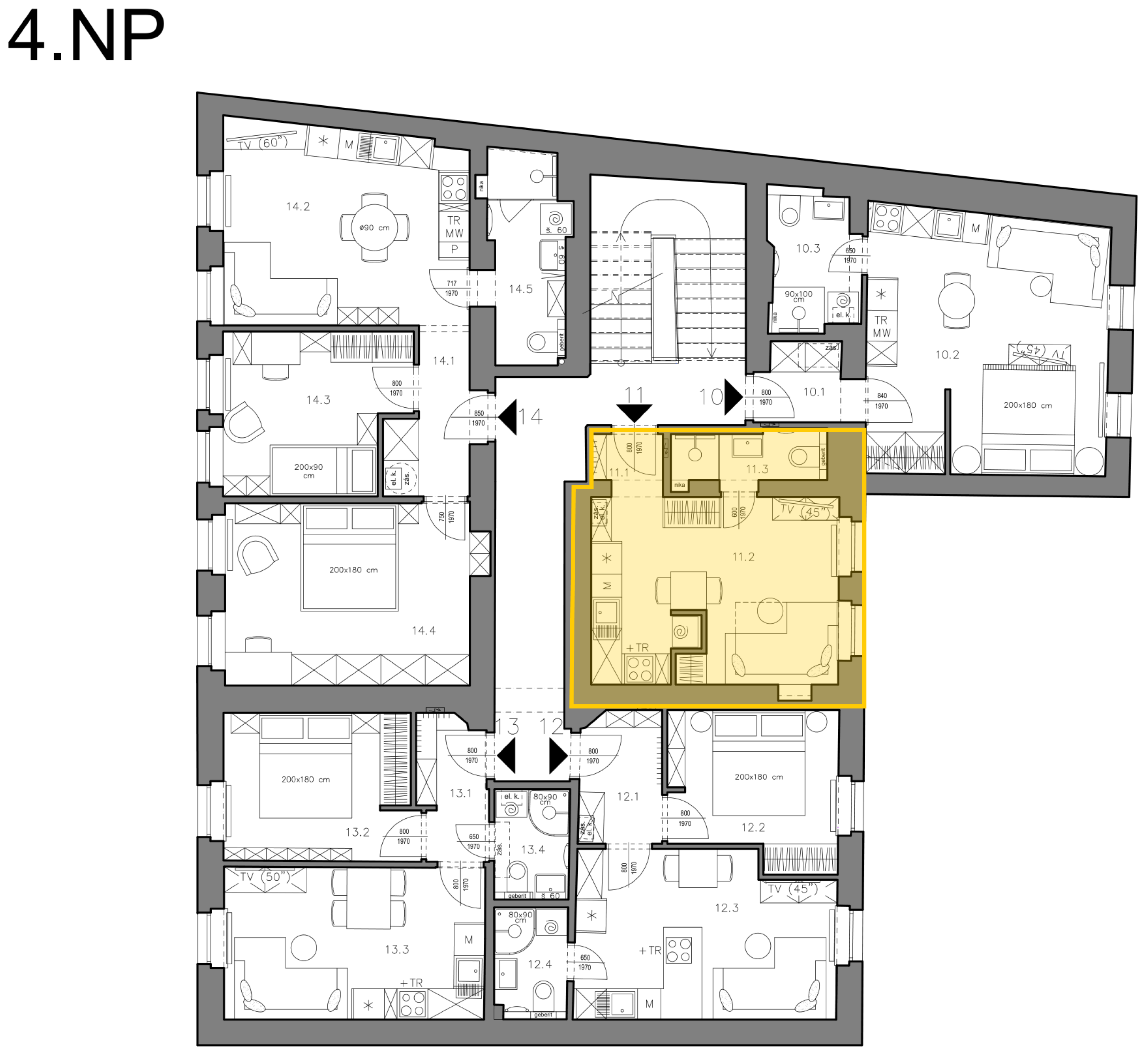 Byt 11 — umístění v 4.NP