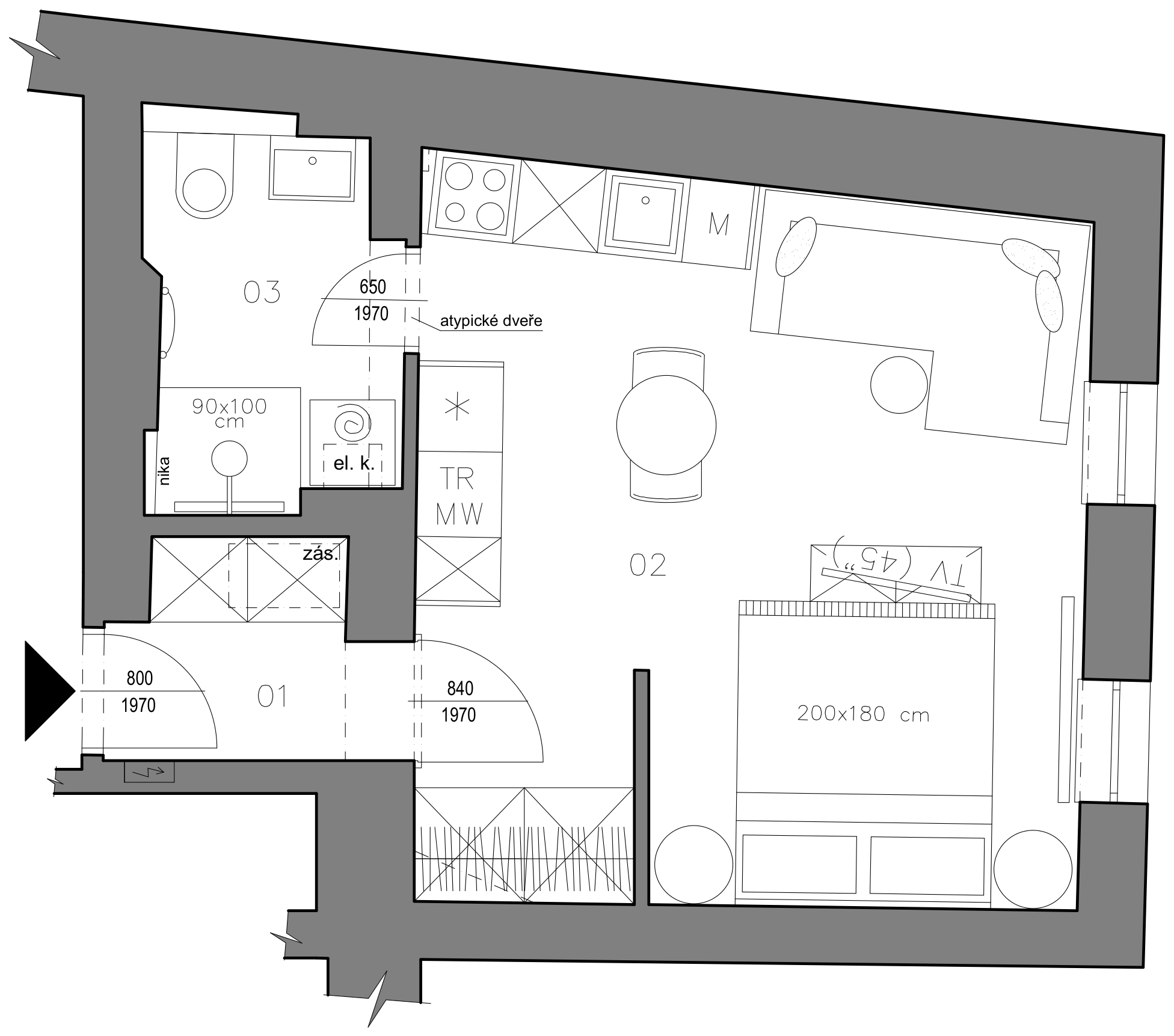 Byt 10 — půdorys dispozice