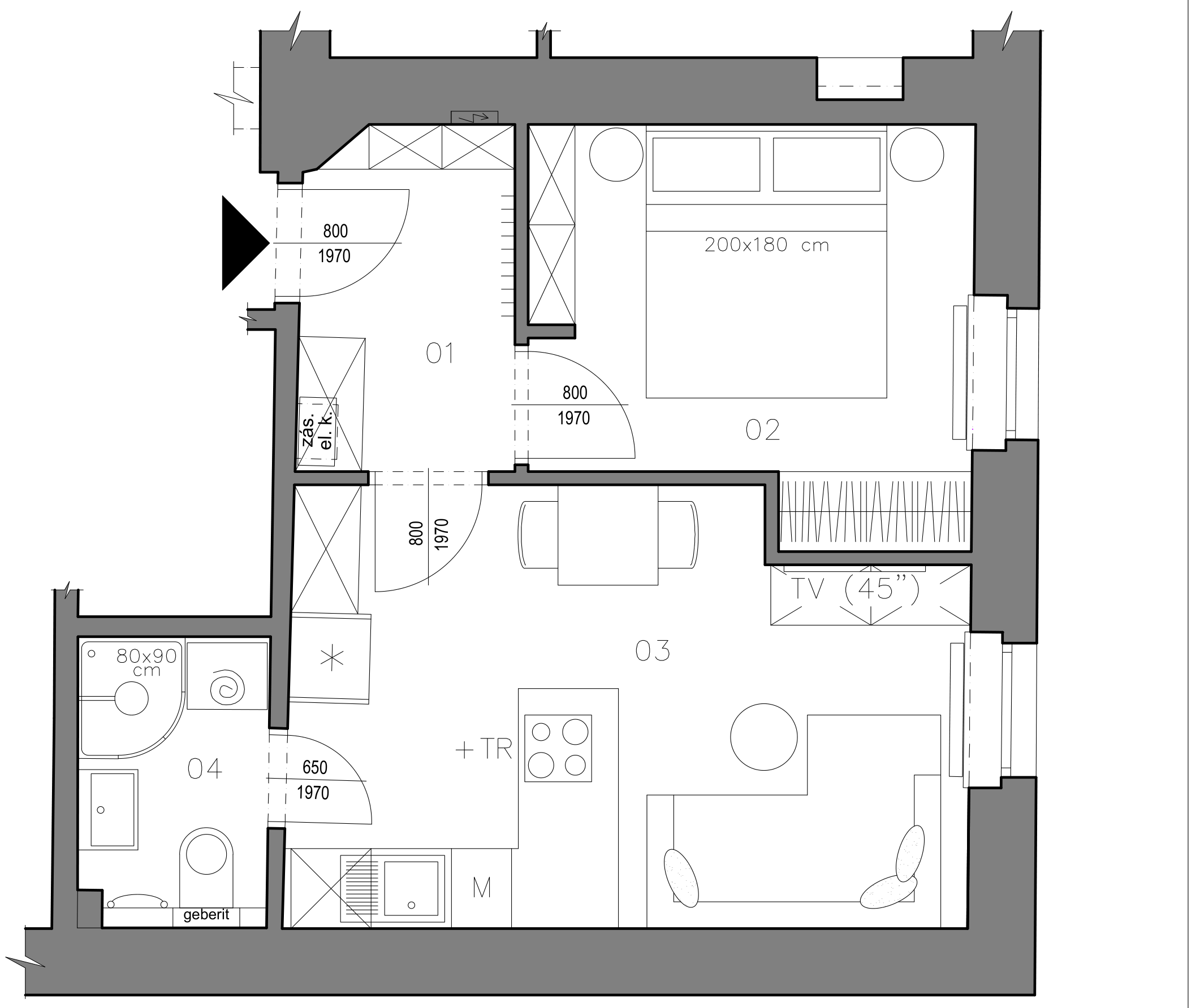 Byt 12 — půdorys dispozice