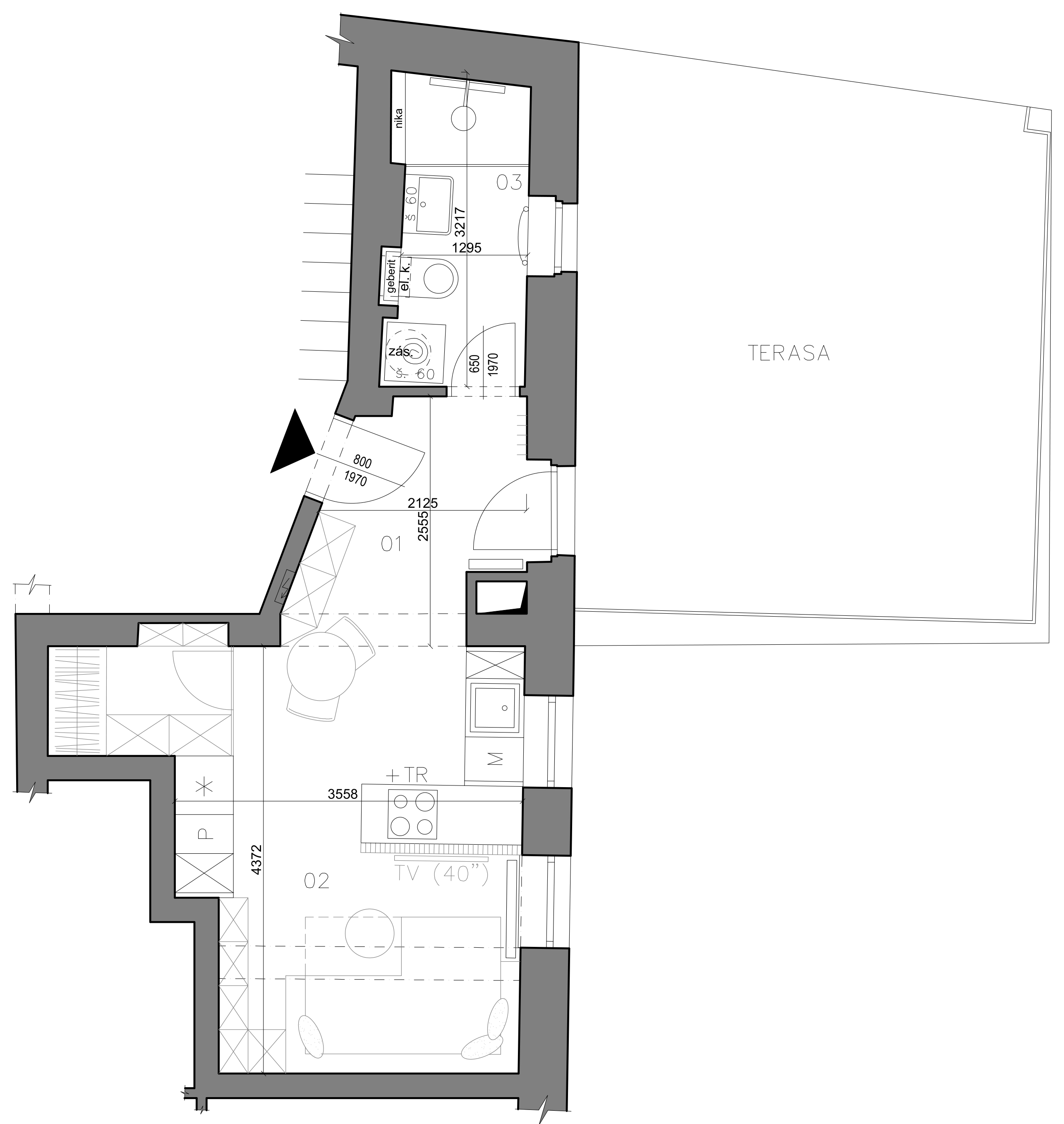 Byt 15 — půdorys dispozice