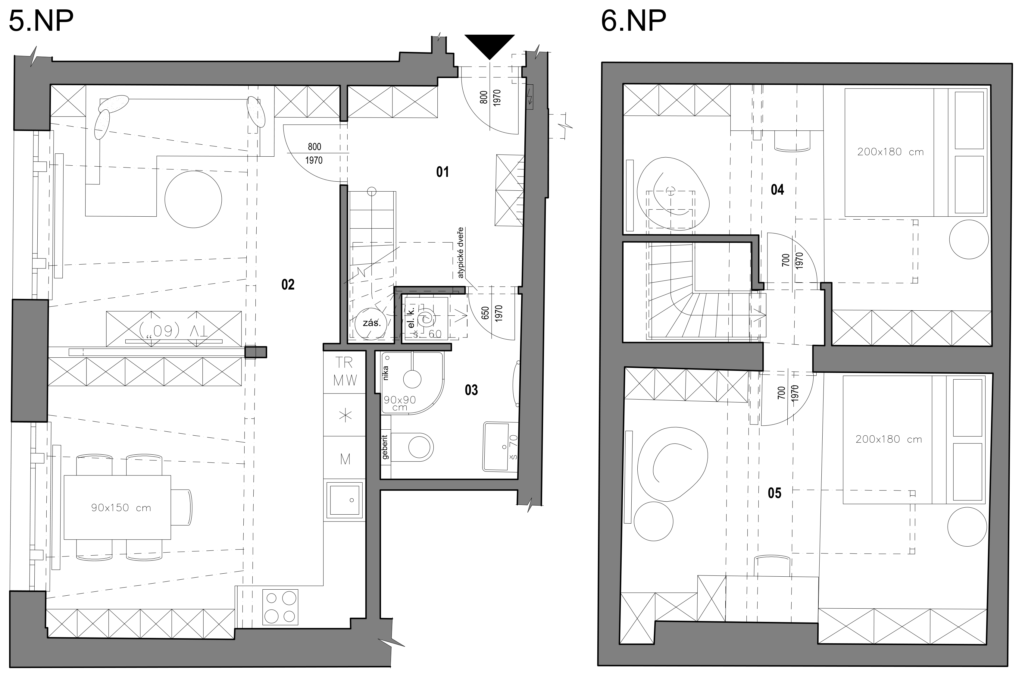 Byt 16 — půdorys dispozice