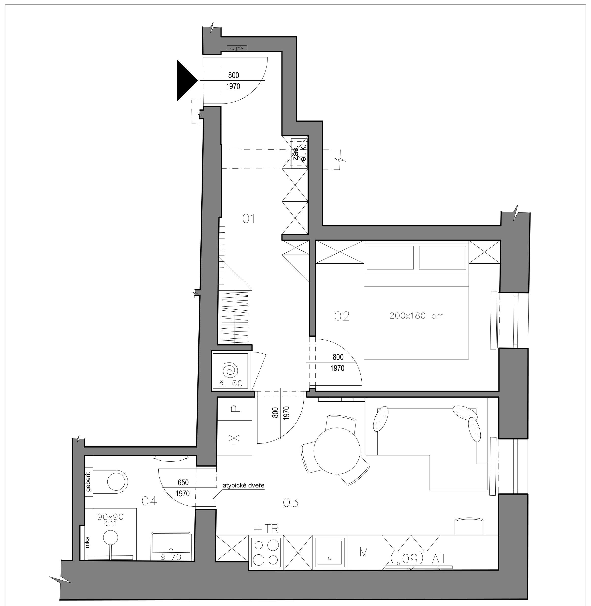 Byt 18 — půdorys dispozice