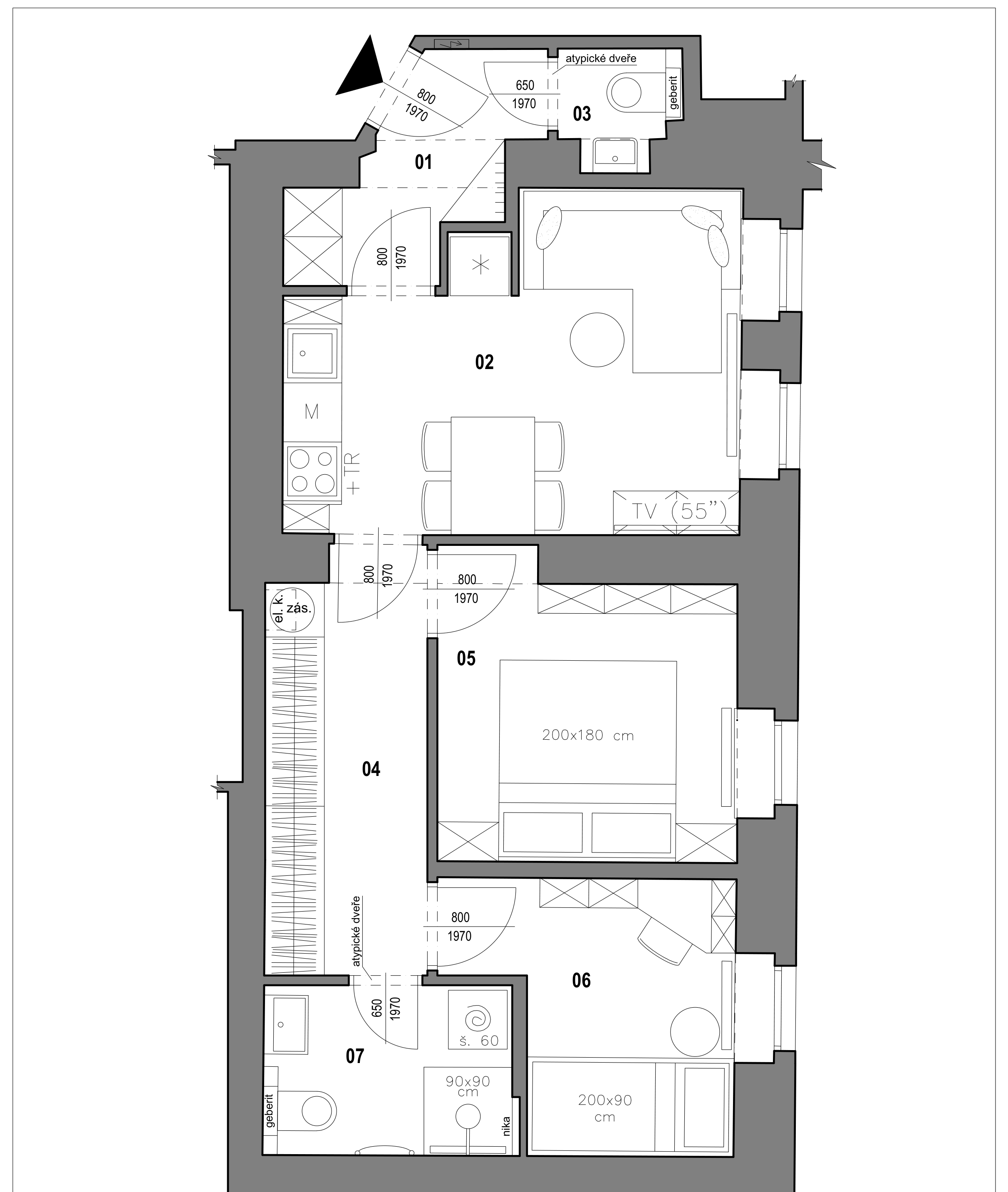Byt 2 — půdorys dispozice