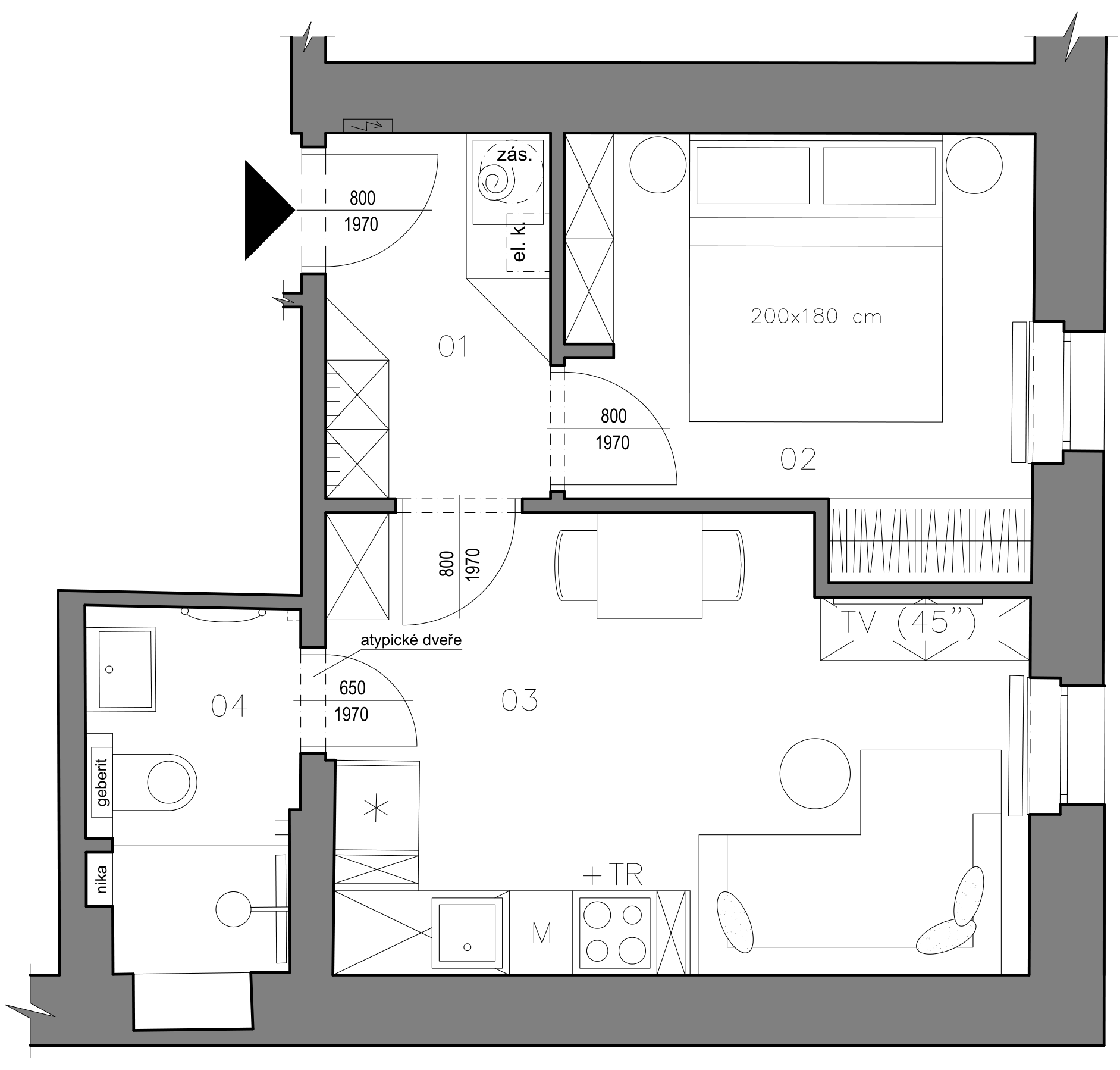 Byt 7 — půdorys dispozice