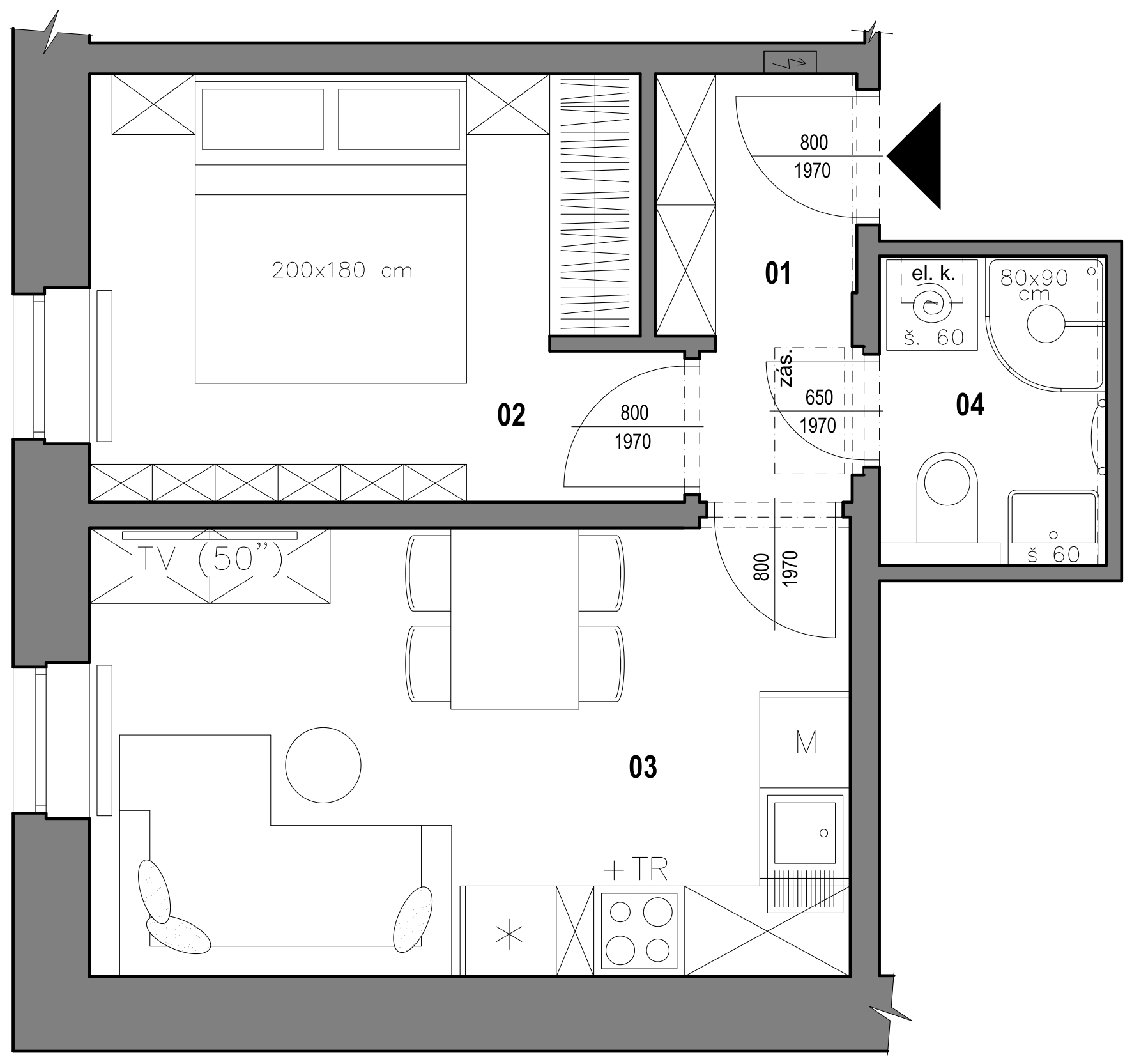 Byt 8 — půdorys dispozice